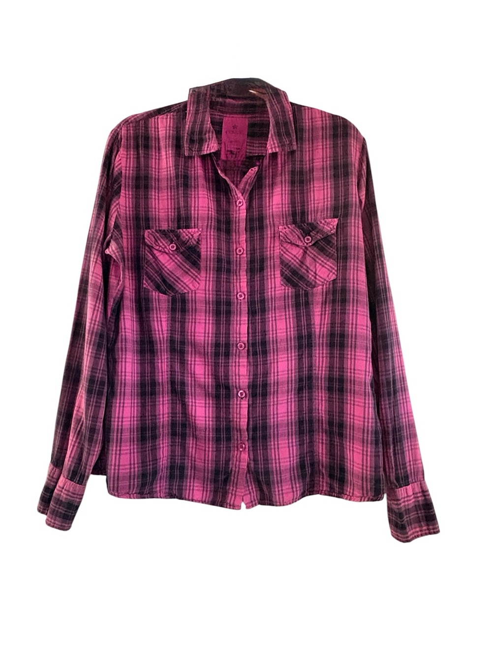 Nollie Pink and Black Plaid Button-Down Shirt